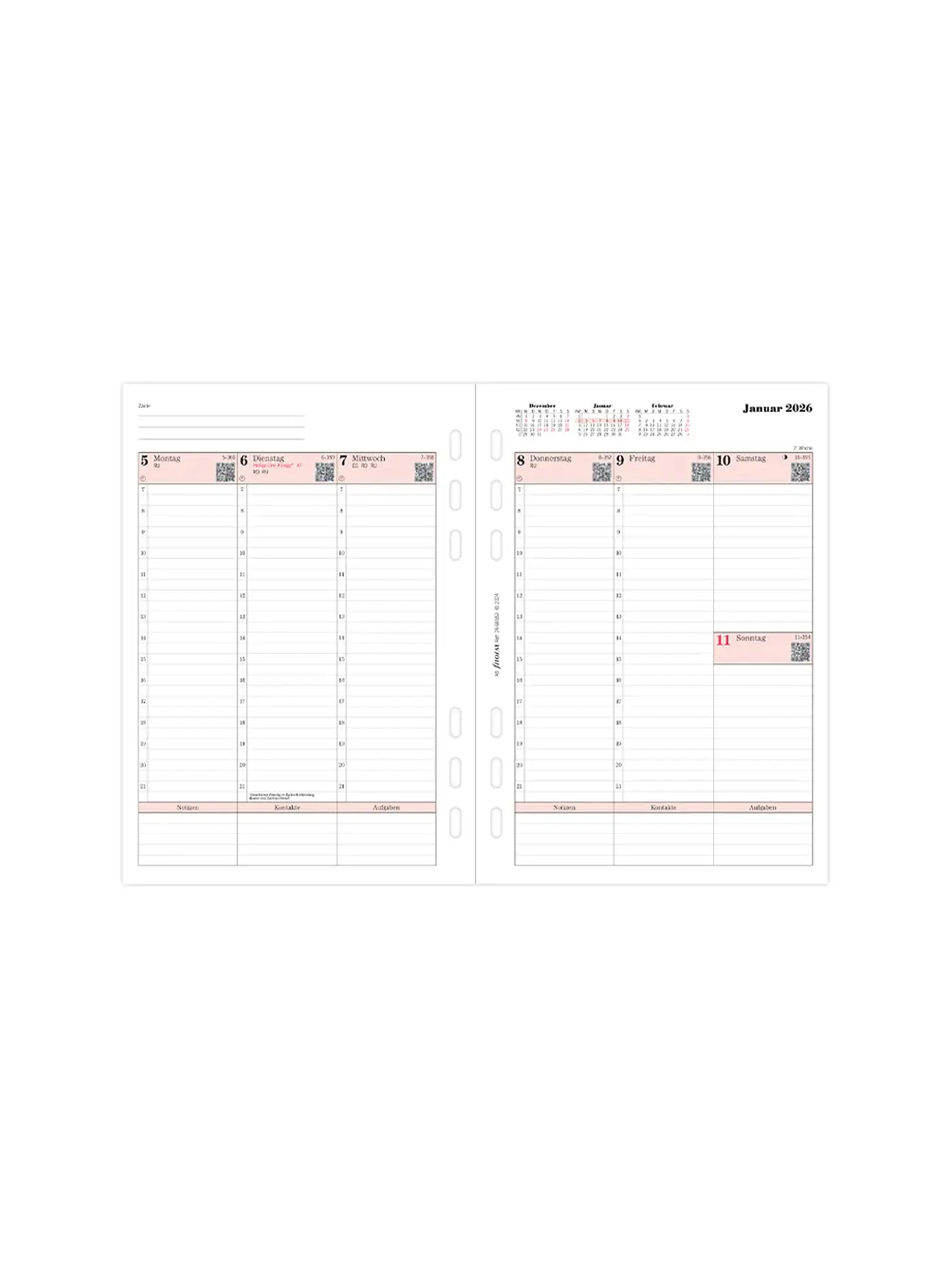 FILOFAX | Kalendereinlage Woche Professional deutsch A5 2026 | 